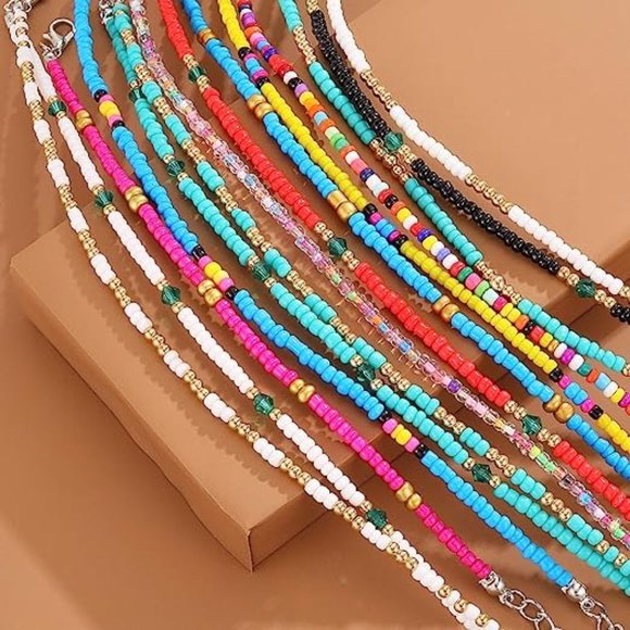 4 Pcs Handmade Beaded Anklets for Women Girls - Picture 1 of 6